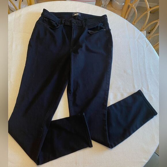 Paige jet black bombshell skinny strech jeans high rise size 31” waist or 10 - Picture 1 of 9